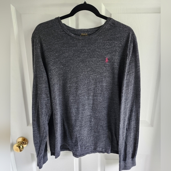Polo by Ralph Lauren Dark Gray Long Sleeve Tee - Picture 1 of 9